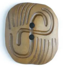 Kunststoffknopf mit stylisch hervorgehobenem Muster mit 2 Löchern – Größe: 40mm – Farbe: beige Mega-Angebot