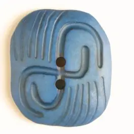Kunststoffknopf mit stylisch hervorgehobenem Muster mit 2 Löchern – Größe: 40mm – Farbe: blau Original