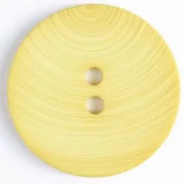 großer Kunststoffknopf mit ungewöhnlichem Streifenmotiv mit 2 Löchern – Größe: 54mm – Farbe: gelb Neue Kollektion
