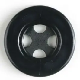 Kunststoffknopf mit 4 halbrunden Löchern -Größe: 40mm – Farbe: schwarz Heute Kaufen