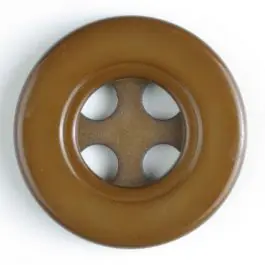 Kunststoffknopf mit 4 halbrunden Löchern -Größe: 40mm – Farbe: braun Neue Ware