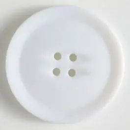 Kunststoffknopf schlicht mit erhobenem Rand mit 4 Löchern – Größe: 38mm – Farbe: weiss Saisonangebot