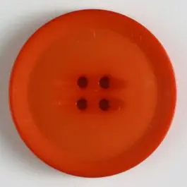 Gratis Versand Kunststoffknopf schlicht mit erhobenem Rand mit 4 Löchern – Größe: 38mm – Farbe: orange