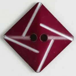 Preiswert Kunststoffknopf quadratisch zum diagonalen Annähen mit 2 Löchern – Größe: 34mm – Farbe: lila