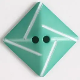 Kostenloser Rückversand Kunststoffknopf quadratisch zum diagonalen Annähen mit 2 Löchern – Größe: 34mm – Farbe: grün