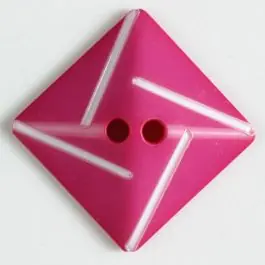 Direktkauf Kunststoffknopf quadratisch zum diagonalen Annähen mit 2 Löchern – Größe: 34mm – Farbe: pink