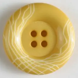 Versand Am Gleichen Tag Kunststoffknopf mit wulstigem Rand mit weißem Netzmuster mit 4 Löchern – Größe: 28mm – Farbe: gelb
