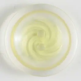 Rabatt Kunststoffknopf, zweifarbiger Rand mit Wirbel im Mittelteil 2-Loch – Größe: 23mm – Farbe: gelb