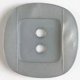 Kunsstoffknopf viereckig, angedeuteter Rand und Mittelteil als abgerundetes Quadrat 2-Loch – Größe: 25mm – Farbe: grau Nur Heute