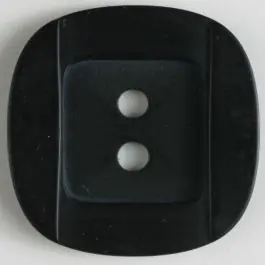 Kunsstoffknopf viereckig, angedeuteter Rand und Mittelteil als abgerundetes Quadrat 2-Loch – Größe: 34mm – Farbe: schwarz Saisonangebot