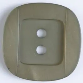 Kunsstoffknopf viereckig, angedeuteter Rand und Mittelteil als abgerundetes Quadrat 2-Loch – Größe: 25mm – Farbe: braun Geprüft