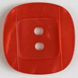 Wochenendangebot Kunsstoffknopf viereckig, angedeuteter Rand und Mittelteil als abgerundetes Quadrat 2-Loch – Größe: 25mm – Farbe: rot