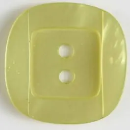 Kunsstoffknopf viereckig, angedeuteter Rand und Mittelteil als abgerundetes Quadrat 2-Loch – Größe: 25mm – Farbe: gelb Schneller Versand