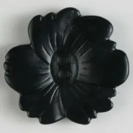 Versand Am Gleichen Tag Kunststoffknopf Blume 2-Loch – Größe: 25mm – Farbe: schwarz