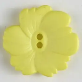 Kunststoffknopf Blume 2-Loch – Größe: 25mm – Farbe: gelb Abverkauf