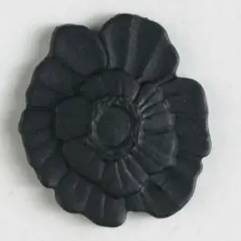 Kunststoffknopf Blume mit Öse – Größe: 18mm – Farbe: schwarz Heute Kaufen