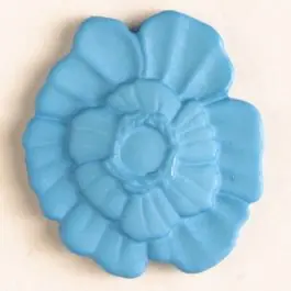 Kunststoffknopf Blume mit Öse – Größe: 23mm – Farbe: blau Sofort Bestellen