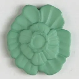 Kunststoffknopf Blume mit Öse – Größe: 23mm – Farbe: grün Limited Edition