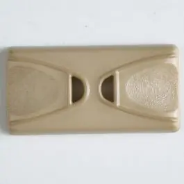 Kunststoffknopf Rechteck mit 2 Längslöchern – Größe: 45mm – Farbe: beige Original