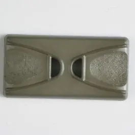 Im Trend Kunststoffknopf Rechteck mit 2 Längslöchern – Größe: 45mm – Farbe: braun