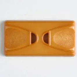 Sonderaktion Kunststoffknopf Rechteck mit 2 Längslöchern – Größe: 45mm – Farbe: orange
