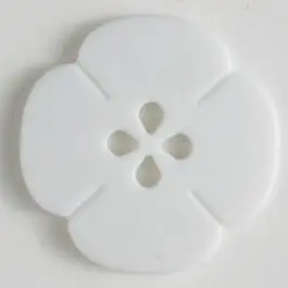 Kunststoffknopf Blume mit 2 Löchern – Größe: 25mm – Farbe: weiss Markenprodukt
