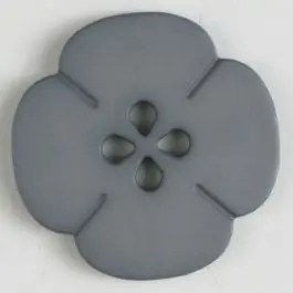 Kunststoffknopf Blume mit 2 Löchern – Größe: 20mm – Farbe: grau Sonderangebot