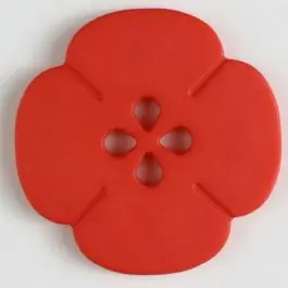 Neuheit Kunststoffknopf Blume mit 2 Löchern – Größe: 25mm – Farbe: rot