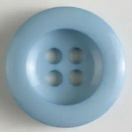 Günstig Polyesterknopf leicht glänzend, mit breitem Rand, 4-loch – Größe: 28mm – Farbe: blau