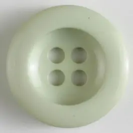 Rabatt Polyesterknopf leicht glänzend, mit breitem Rand, 4-loch – Größe: 28mm – Farbe: grün