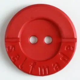 Neuheit Polyamidknopf 2-loch Selfmade – Größe: 36mm – Farbe: rot