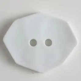 Bestpreis Polyamidknopf achteckig, 2-loch – Größe: 50mm – Farbe: weiss