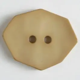 Neu Polyamidknopf achteckig, 2-loch – Größe: 50mm – Farbe: beige