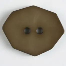 Geprüft Polyamidknopf achteckig, 2-loch – Größe: 50mm – Farbe: braun