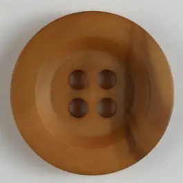 Premium Polyesterknopf minimal schattiert, mit breitem Rand, 4-loch – Größe: 34mm – Farbe: braun