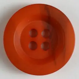 Schneller Versand Polyesterknopf minimal schattiert, mit breitem Rand, 4-loch – Größe: 34mm – Farbe: orange