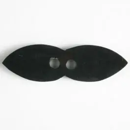 Garantierte Lieferung Echter Hornknopf „Schnauzbart“, 2-loch – Größe: 66mm – Farbe: braun