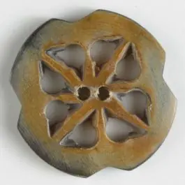 Abverkauf Echter Hornknopf „Edelweiß“, 2-loch – Größe: 26mm – Farbe: beige