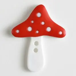 Fliegenpilzknopf – Größe: 25mm – Farbe: rot Neu Im Sortiment