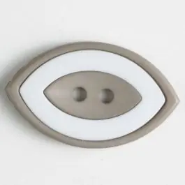 Neue Kollektion Modeknopf oval, zweifarbig Farbe + weiß, 2-Loch – Größe: 38mm – Farbe: beige