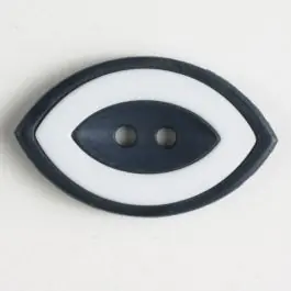 Modeknopf oval, zweifarbig Farbe + weiß, 2-Loch – Größe: 38mm – Farbe: marineblau Angebot