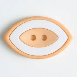 Modeknopf oval, zweifarbig Farbe + weiß, 2-Loch – Größe: 38mm – Farbe: orange Begrenztes Angebot