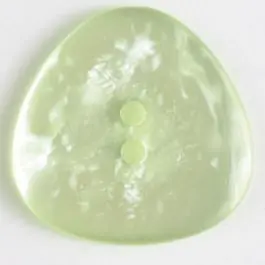 Polyesterknopf dreieckförmig mit runden Ecken und Glasperlen-Schimmer, 2-Loch – Größe: 20mm – Farbe: grün Neu Im Sortiment