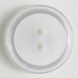 Polyesterknopf, schlichtes Design mit einfachem Rand und 2 Löchern – Größe: 23mm – Farbe: weiss Schnäppchen