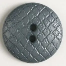 Markenware Polyamidknopf leicht gewölbt, Oberfläche ähnelt Waben, 2-Loch – Größe: 28mm – Farbe: grau