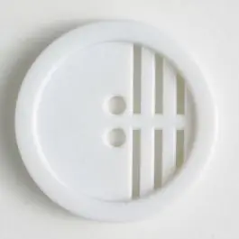 Polyamidknopf umrandet, ein Drittel längs perforiert, 2 Loch – Größe: 15mm – Farbe: weiss Top-Preis