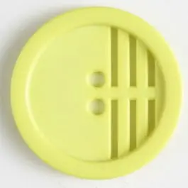 Polyamidknopf umrandet, ein Drittel längs perforiert, 2 Loch – Größe: 25mm – Farbe: gelb Ab Werk