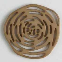 Geld-Zurück-Garantie Polyamidknopf unrund, mit vielen länglichen Löchern, 2-loch – Größe: 40mm – Farbe: beige