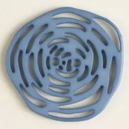 Heißes Angebot Polyamidknopf unrund, mit vielen länglichen Löchern, 2-loch – Größe: 40mm – Farbe: blau