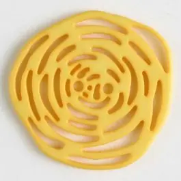 Großhandel Polyamidknopf unrund, mit vielen länglichen Löchern, 2-loch – Größe: 40mm – Farbe: gelb